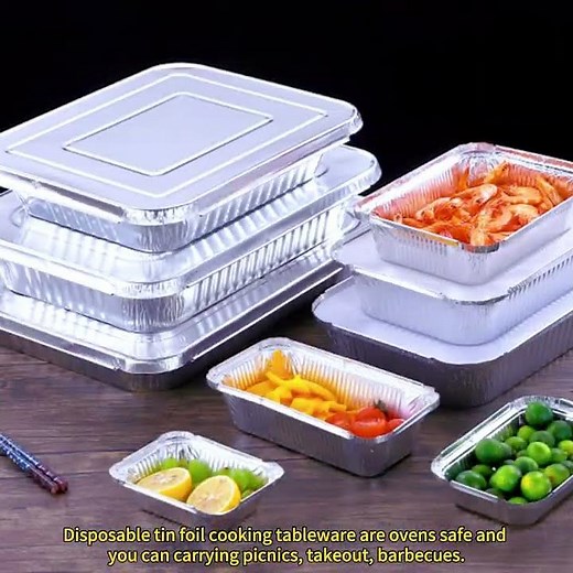 LS N22542 Rectangular Aluminum Foil Container Disposable Food Tray for Baking Cooking and Takeaway