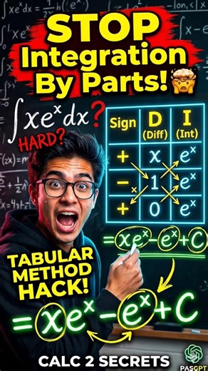 the integration by parts trick your prof don't want u to know #mathhelp #calc2 #integration #math
