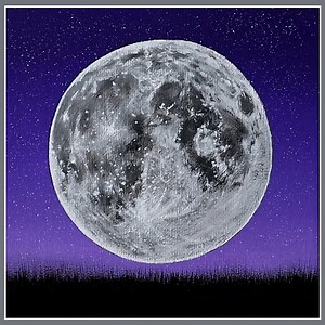 Full Moon Scenery Acrylic Painting 🎨🎨🎨 IG : @eldrawingarts #acrylicpainting #artist #artwork #art #painting | El Drawing Arts