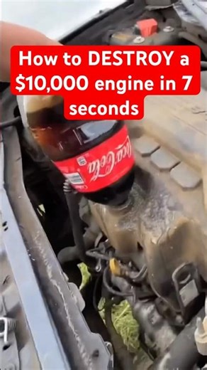 $10,000 Engine Destroyed by Coca Cola Oil #shorts #experiment