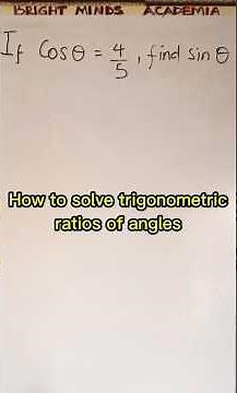 How to Solve Trigonometric Ratios (sin, cos & tan Made Easy)