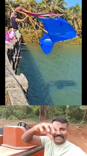 How can anyone jump into the water using a sheet like this? #facts #malayalam #klbrobijurithvik