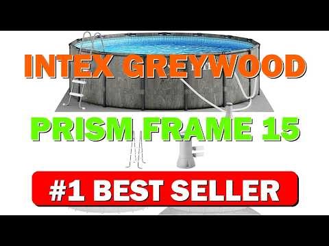 Intex Greywood Prism Frame 15' x 48" Round Above Ground Outdoor Swimming - B083C5W6PY