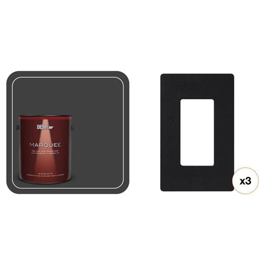 1 gal. Black Matte Interior Paint Primer and Black 1 Gang Wall Plate (3-Pack) Combo - The Home Depot