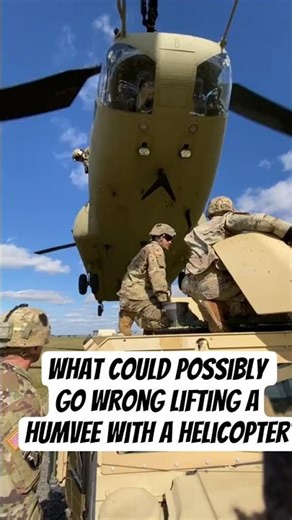 air lifting a humvee with a helicopter what could go wrong #usa #military #army #marine