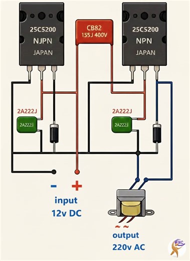 12V DC to 220v AC inverter circuit Check comment👇 #DC #120k #12v #inverter #circuit #BMW #diagram #foryouシ #electronics #basic #electrical #PCB | Electrical and electronics engineering-EEE
