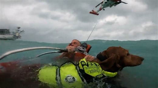 Dramatic video shows helmet cam of Coast Guard swimmer rescue efforts