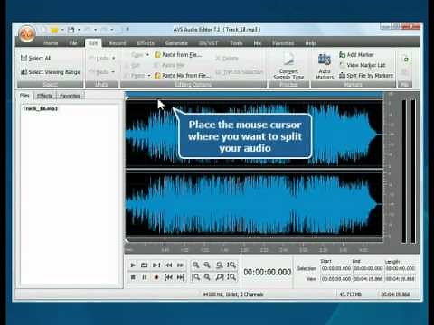 How to split audio file into separate tracks using AVS Audio Editor?