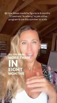 How Alison Made Six Figures In 8 Months.