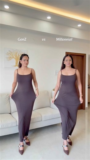 How to style long maxi dress in two different ways, GenZ and millennial #howto #dress #genZ #styling