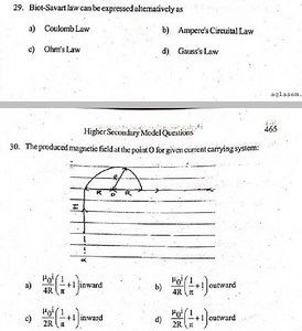 Biot-Savart law can be expressed alternatively as a) Coulomb L... | Filo