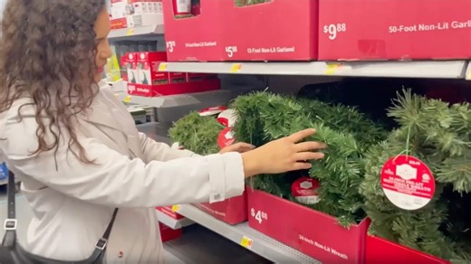 Grab a Walmart evergreen wreath - this is genius!