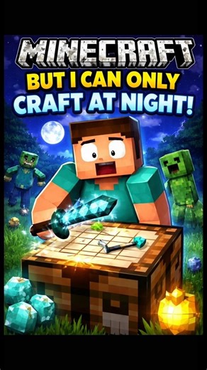 Minecraft But I Can ONLY Craft at Night! 🌙😱#MinecraftChallenge
