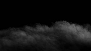 Thin ground fog slowly moving forward - isolated on black background - VFX element - 4K Pro Res