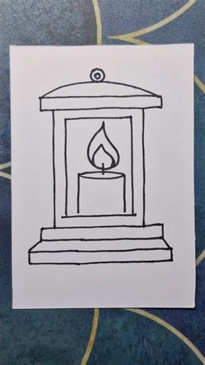 lamp drawing, how to draw a lamp, candle lamp drawing