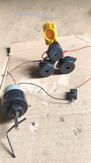 pawared by using Gearmotor A three Buzzer and LED light project #electricmotor #diy #project #short