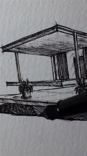 30 min Architecture drawing practice | Farnsworth House