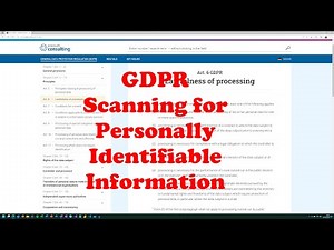GDPR Scanning for Personally Identifiable Information