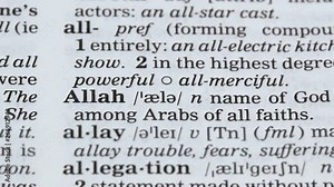 Allah word definition in vocabulary, name of god in islamic world, muslim faith