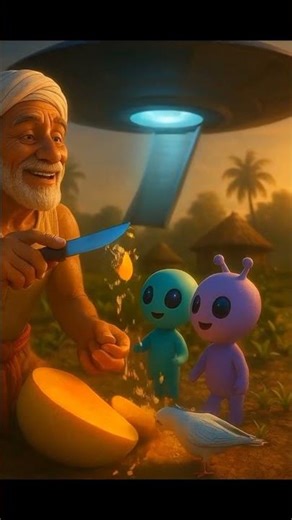 "Kisaan Aur Kabootar Ki Dosti | UFO Se Mulaqat | 3D Animated Village Story"