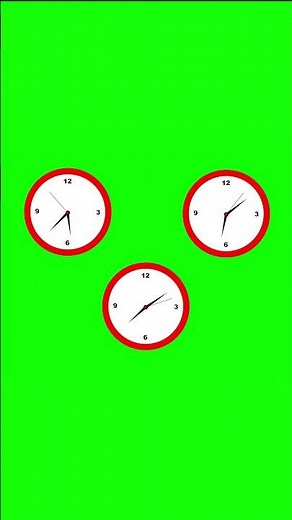 Triangle Wall Clock Green Screen | No Copyright | 4K