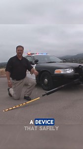 Police use sticks with spikes Police use spike-equipped devices to safely stop dangerous or drunk drivers. This system features a telescopic arm mounted on the front of a patrol car. With the press of a button, sharp spikes extend and gently puncture the target vehicle’s tires, causing a controlled deflation so the car slows down without swerving. Credits: DeschutesSheriffSO /YT, mobilespike YT, CityofBloomingtonMN. /YT #police #spike #spikes #technology #USA | Glass Media