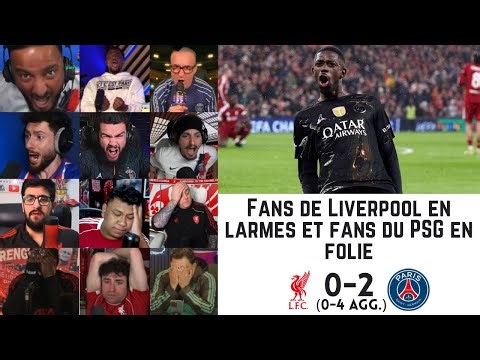 Fans de Liverpool en larmes et PSG en folie après Liverpool 0-2 (0-4) PSG | UCL QF