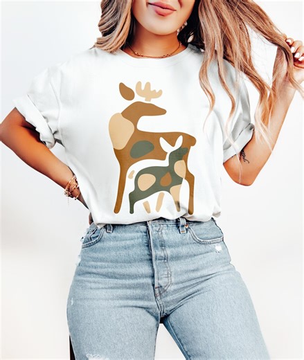Abstract Deer T-shirt | Camouflage Woodland Art, Nature Lover Gift - Etsy