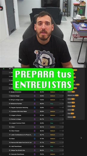 🧠 LeetCode: practica y domina algoritmos y estructuras Una plataforma con cientos de problemas para mejorar tus habilidades de programación y prepararte para entrevistas técnicas. ► Problemas de algoritmos y estructuras de datos ► Niveles desde fácil hasta difícil ► Ideal para entrevistas y ejercicios de código #programacion #aprenderaprogramar #desarrollomobile #entrevistas