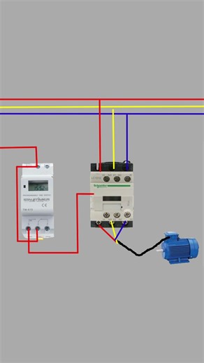 Digital timer magnetic contactor connection#electrician #shorts #viral