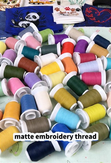 52 spools matte embroidery machine thread, so many colors you can select #embroidery #newbrothread #sewingtutorial #sewing #matte #thread #embroiderythread #sewingmachine #embroiderymachine