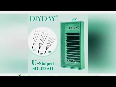 DIYDAY U-shaped 3D 4D 5D 6D Eyelash Extension New Style U Shape W Bloom Lashes Premade Fans Lightwei