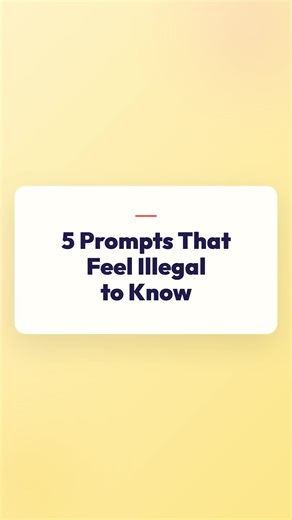 5 Prompts That Feel Illegal to Know 🚀 Unfiltered AI with built-in prompt enhancements. 👉 fruited.ai #chatgptprompts #AI #FruitedAI #UncensoredAI