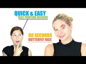 SHORT - Quick and Easy 60 Seconds Butterfly Face Painting Demo - Step by Step