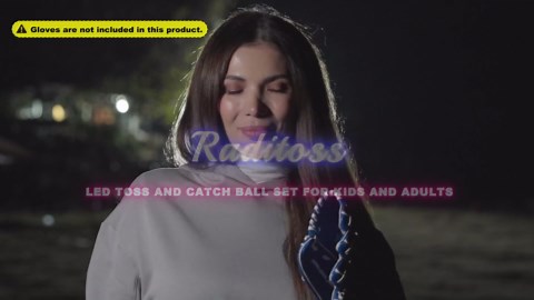 LED Toss and Catch Ball Set, Glow-in-The-Dark & Daytime Play with Rechargeable Multi-Color Flashing Light-Up Balls, Indoor & Outdoor Toy for Kids, Toddlers & Adults Fun, 2 Paddles & 2 Balls