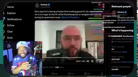 🚨Akademiks says Drake just texted him clowning Peter Rosenberg and Ebro after seeing his setup in this video Ak says Drake joked Rosenberg was in the kitchen, living room AND office at the same time“Man’s got the fridge in the background… it’s a 3-in-1 studio”