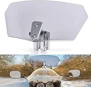 Motorcycle Windshield Extension Spoiler Clips Universal Adjustable Wind Air Deflector for Kawasaki BMW Triumph Motorbike, Suzuki, Dirt Bikes (Light Gray)