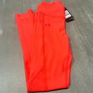 NEW Under Armour athletic compression tights leggings Heatgear Orange women’s XS