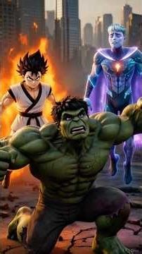 Hulk & Ryu Team Up! 😱🔥 Epic Alien Invasion 3D CGI Animation | #shorts #hulk #goku
