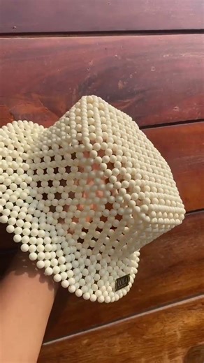 DIY Pearl Beaded Hat #beadedcap #diy #beadedhat #craft