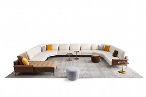 [Hot Item] Hotel Lobby Furniture Modern Designu Shape Modular Sectional Conbination Fabric Sofa