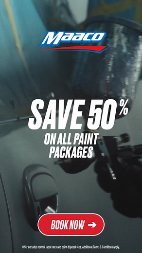 Professional auto paint for all makes and models is 50% off! Down payment required, no drop-off. Offer valid through Jan. 31, 2026. | Maaco Auto Body Shop & Painting USA | Facebook