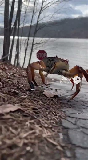 Crab Walks out of Water