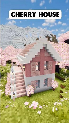 Minecraft Cherry House Build 🌸 | Cozy Starter House Tutorial #shorts #minecraft