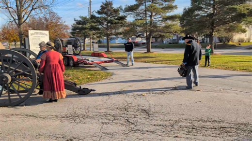 Yesterday following the open house at the McPherson House, there was a live firing demonstration of a Civil War era cannon. The 1st Ohio Light Volunteer Artillery, Battery H reenactment group fired their cannon at McPherson Cemetery. Here is a video of that event. | Clyde Museum & General McPherson House