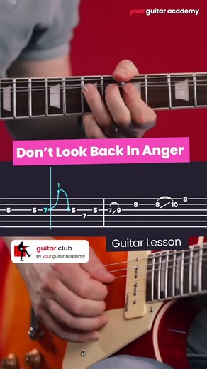 Don't Look Back In Anger Solo - Oasis Guitar Lesson with Tabs