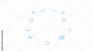 Animated organization workflow. Effective business processes. Flat cartoon style element HD video footage. Color illustration on white background with alpha channel transparency for animation Stock Video