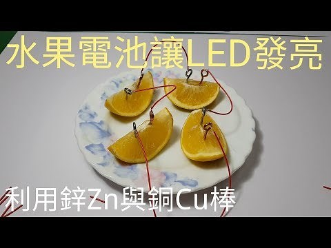 【四幸丸-科學教具】水果電池Fruit battery，利用鋅與銅棒的氧化還原反應