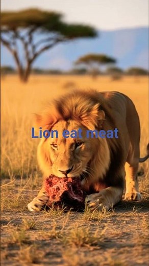 lion eat meat