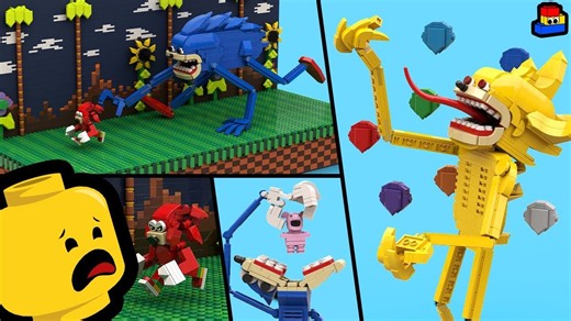 Building LEGO Sonic Tapes(新版音速小子) 超级Shin Sonic, Knuckles chase